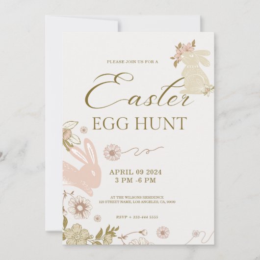 Paaseierjacht Schattigee konijntjes en eitjes lijs Kaart (Voorkant)