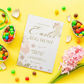 Paaseierjacht Schattigee konijntjes en eitjes lijs Kaart