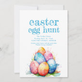 Paaseierjacht uitnodigen met mand kaart (Voorkant)