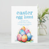 Paaseierjacht uitnodigen met mand kaart (Staand voorkant)