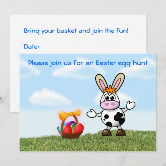 Paaseierjacht Uitnodiging voor paasmakreel (Voorkant / Achterkant)