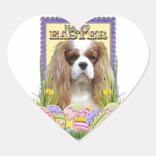 Paaseierkoekjes - Cavalier - Blenheim Hart Sticker (Voorkant)