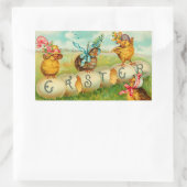  paaseierkuikens rechthoekige sticker (Tas)