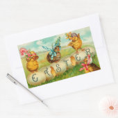  paaseierkuikens rechthoekige sticker (Envelop)