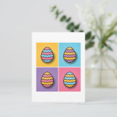 Paaseierkunst Pop esthetisch Briefkaart (Staand voorkant)