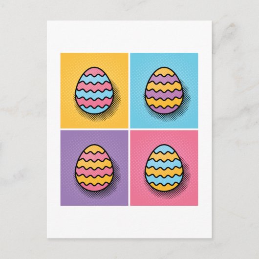 Paaseierkunst Pop esthetisch Briefkaart (Voorkant)