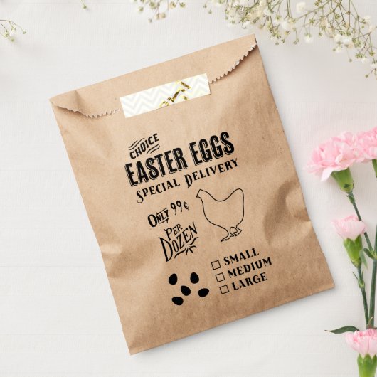 Paaseierleveringszak, eiontvangst  stijl bedankzakje (Gezegeld)