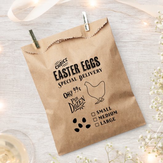 Paaseierleveringszak, eiontvangst  stijl bedankzakje (Geknipt)