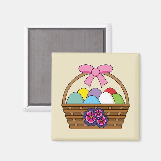 Paaseiermand met pasteleieren magneet (Voorkant / Achterkant)