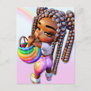 Paaseiermuis met een zwart meisje Magic Melanin Gi Briefkaart