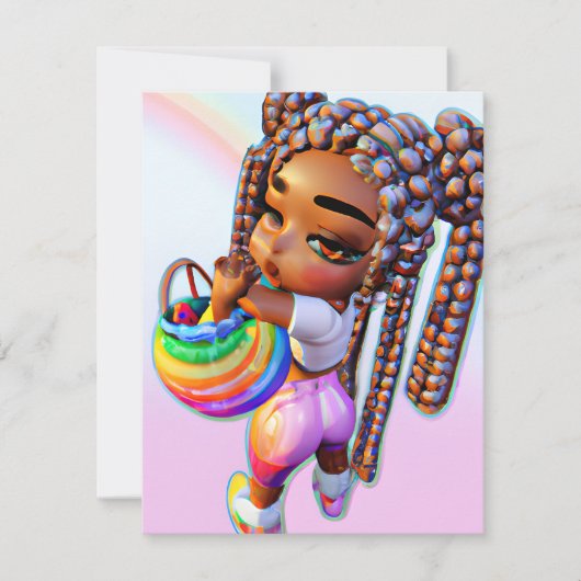 Paaseiermuis met een zwart meisje Magic Melanin Gi Kaart (Voorkant)