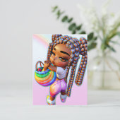 Paaseiermuis met een zwart meisje Magic Melanin Gi Kaart (Staand voorkant)