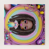 Paaseiermuis met een zwart meisje Magic Melanin Gi Legpuzzel (Horizontaal)