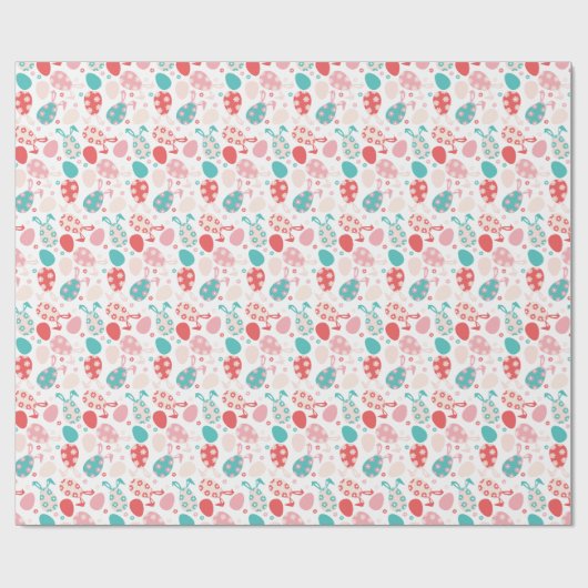 Paaseierpasteien Bunny Ears Pattern Cadeaupapier (Vlak)