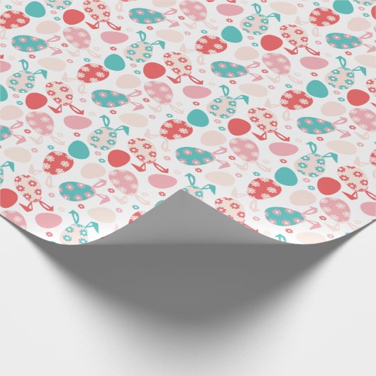 Paaseierpasteien Bunny Ears Pattern Cadeaupapier (Hoek)