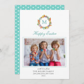 Paaseierschaar, monogrammed foto feestdagenkaart (Voorkant / Achterkant)