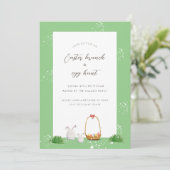 Paaseiershunt Pasen Brunch Waterverf Kunst Feestdagenkaart (Staand voorkant)