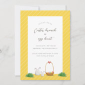 Paaseiershunt Pasen Brunch Waterverf Kunst Feestdagenkaart (Voorkant)