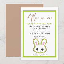 Paaseiershunthop over bunny gepersonaliseerd kaart