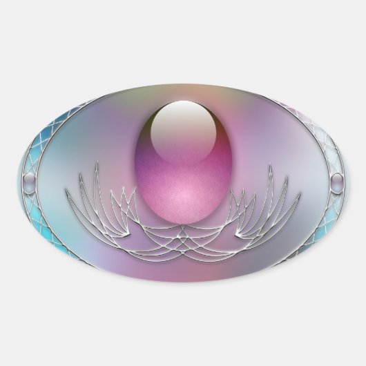 Paaseiersticker Ovale Sticker (Voorkant)