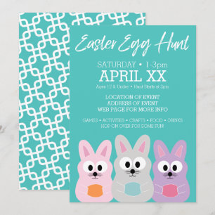 Paaseierstunts - Kute Bunny Rabbits Kaart
