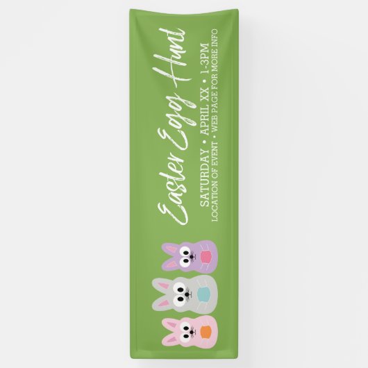 Paaseierstunts - Kute Bunny Rabbits Spandoek (Verticaal)