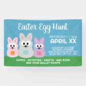 Paaseierstunts - Kute Bunny Rabbits Spandoek (Horizontaal)