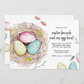 Paaseiertante nodigt Brunch Spring Celebration uit Kaart (Voorkant / Achterkant)