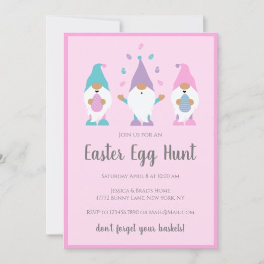 Paaseiertjacht roze kaart (Voorkant)