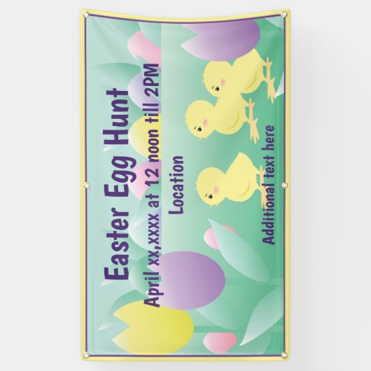 Paaseiertjachtkuikens in de openlucht spandoek (Verticaal)