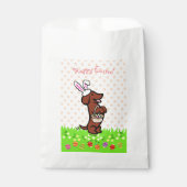 Paaseiertsen met rode, soepele drogerdachshund bedankzakje (Voorkant)