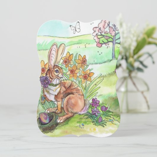 Paaseiertshunt nodigt uit kaart (Staand voorkant)