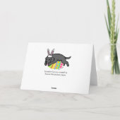 Paaseierzwarte labrador Puppy Cartoon Feestdagen Kaart (Achterkant)