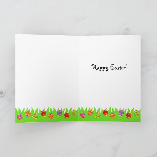 Paaseierzwarte labrador Puppy Cartoon Feestdagen Kaart (Binnen)