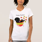 Paaseierzwarte labrador Puppy Cartoon T-shirt (Voorkant)