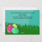 Paaseihunt, 3 eieren met mand feestdagenkaart (Achterkant)