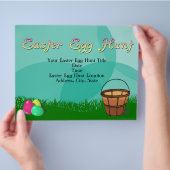 Paaseihunt, 3 eieren met mand flyer (Hand)