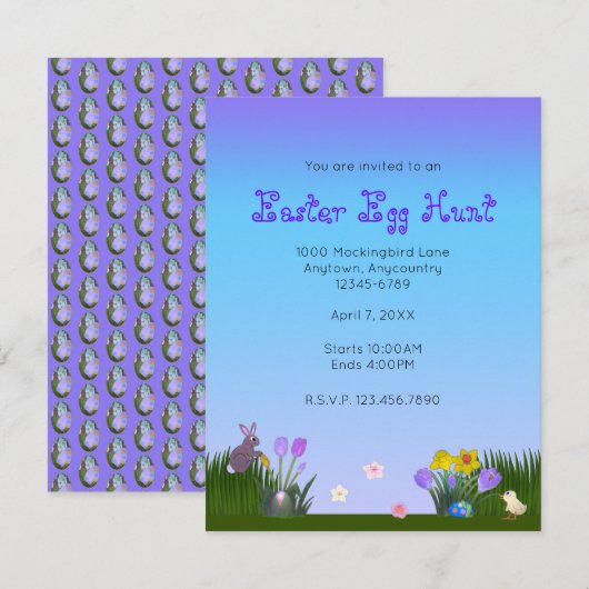 paaseihunt 4,25 inch bij 5,5 inch save the date (Voorkant / Achterkant)