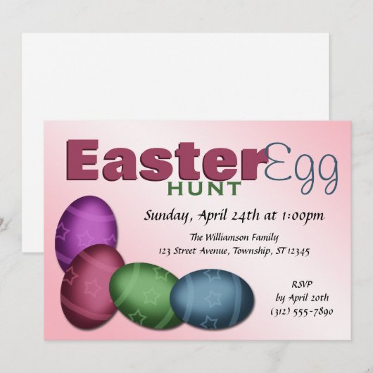 Paaseihunt ~ 4 aasversnellingen kaart (Voorkant / Achterkant)