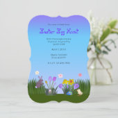 paaseihunt 5 inch bij 7 inch save the date (Staand voorkant)