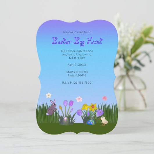 paaseihunt 5 inch bij 7 inch save the date (Staand voorkant)