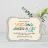 Paaseihunt en -partij, kleurrijke eieren kaart (Staand voorkant)
