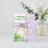 Paaseihunt nodigt uit kaart (Staand voorkant)