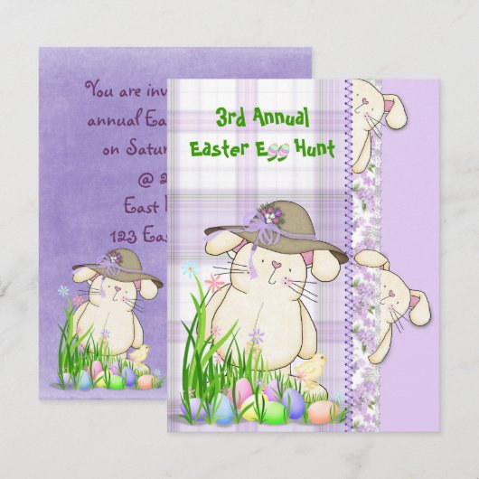 Paaseihunt nodigt uit kaart (Voorkant / Achterkant)