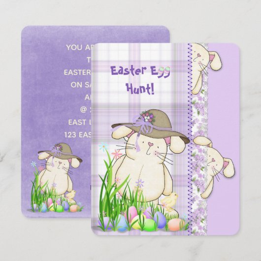 Paaseihunt nodigt uit kaart (Voorkant / Achterkant)