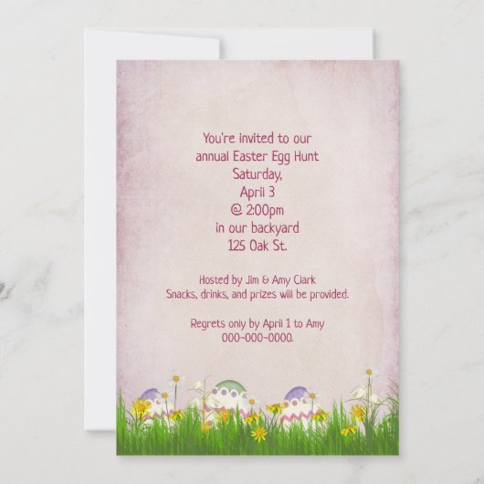 Paaseihunt nodigt uit kaart (Achterkant)