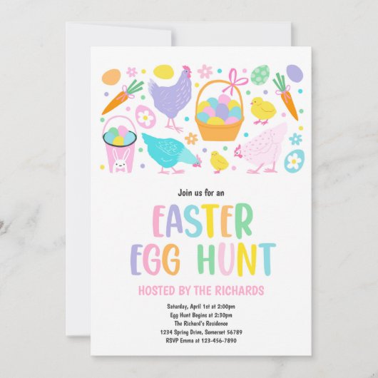 Paaseihunt Voorjaarsfeest van de oostereier Kaart (Voorkant)