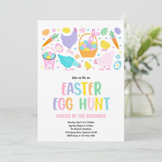 Paaseihunt Voorjaarsfeest van de oostereier Kaart (Staand voorkant)