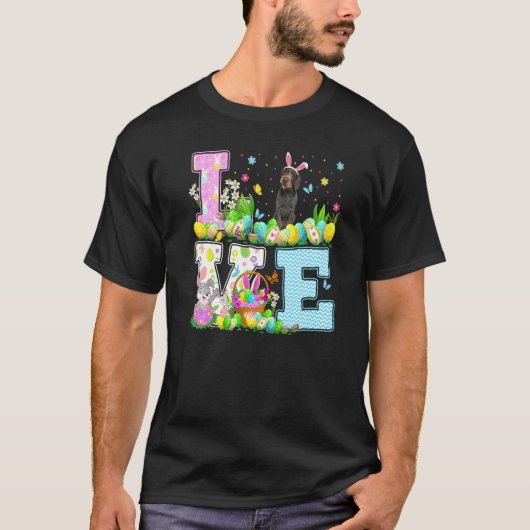Paaseijacht Duitse wirehaire pointer T-shirt (Voorkant)
