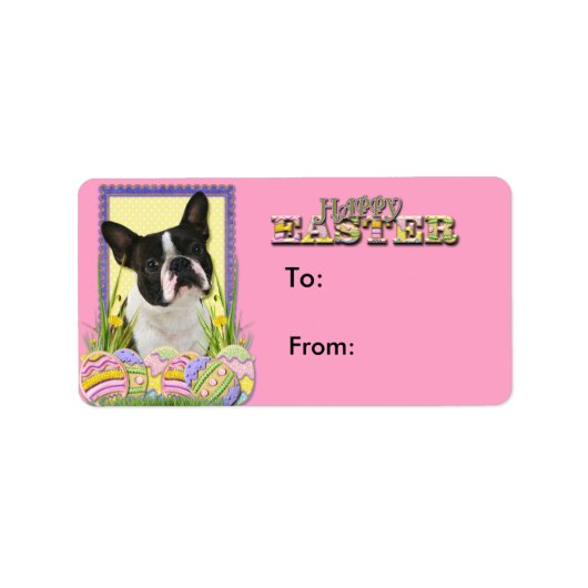 Paaseikoekjes - Boston Terrier Etiket (Voorkant)